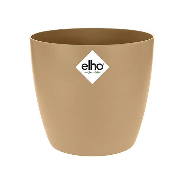 Elho Bloempot Brussels rond -  koekjesbruin